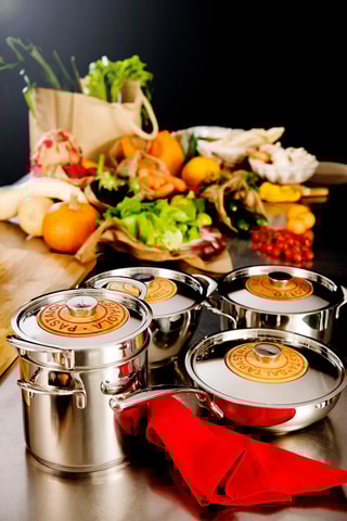 Roestvrijstalen Kookpot 18/10 met Kersenhouten Deksel Emozione Pastaiola® - 20 cm - 5,4 l