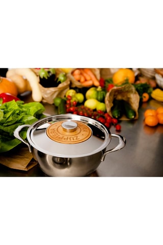 Roestvrijstalen Kookpot 18/10 met Kersenhouten Deksel Emozione Zuppiera® - 4,65 l