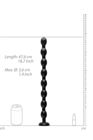 Perles anales Dildo - Noir - 47 cm