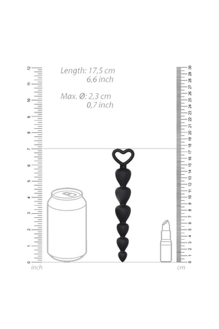 Chapelet anal waterproof - Noir - 14,8 cm