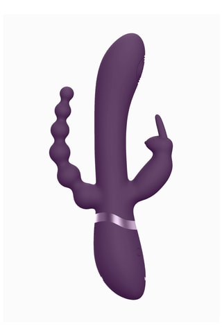 Vibromasseur double pénétration Rabbit Rini Violet - 22,3 cm