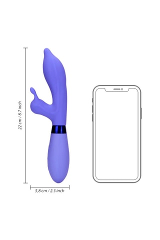 Vibromasseur Rabbit Loveline by Shots - Bleu - 8,5 cm