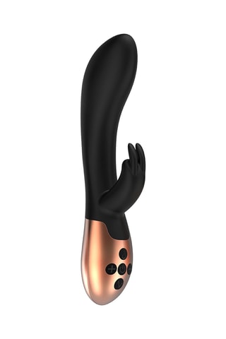 Vibromasseur Rabbit Opulent - Noir et doré rose - 20,3 cm