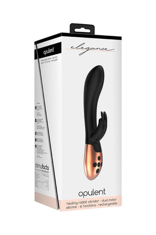 Vibromasseur Rabbit Opulent - Noir et doré rose - 20,3 cm