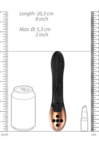 Vibromasseur Rabbit Opulent - Noir et doré rose - 20,3 cm