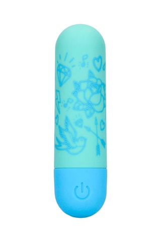 Vibromasseur I’m Drawn to You S-Line by Shots - Bleu et vert - 3,8 cm