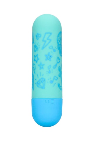 Vibromasseur I’m Drawn to You S-Line by Shots - Bleu et vert - 3,8 cm