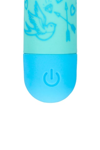 Vibromasseur I’m Drawn to You S-Line by Shots - Bleu et vert - 3,8 cm