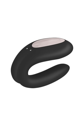 Vibromasseur en silicone pour couple Double Joy Noir - Satisfyer