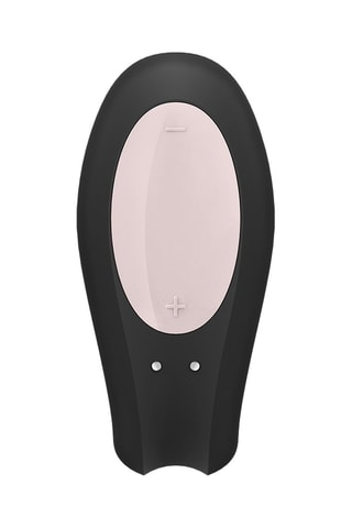 Vibromasseur en silicone pour couple Double Joy Noir - Satisfyer