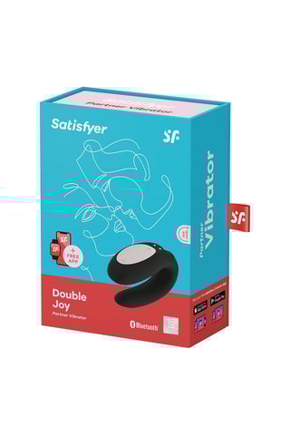 Vibromasseur en silicone pour couple Double Joy Noir - Satisfyer