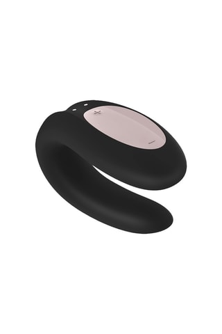 Vibromasseur en silicone pour couple Double Joy Noir - Satisfyer