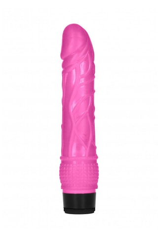 Vibromasseur Thin Realistic Dildo Vibrator Rose - 18 cm