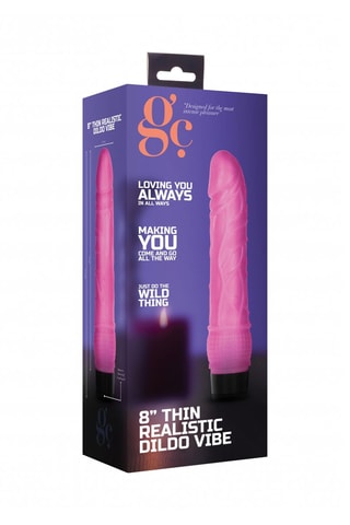 Vibromasseur Thin Realistic Dildo Vibrator Rose - 18 cm
