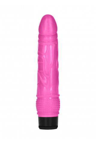 Vibromasseur Thin Realistic Dildo Vibrator Rose - 18 cm