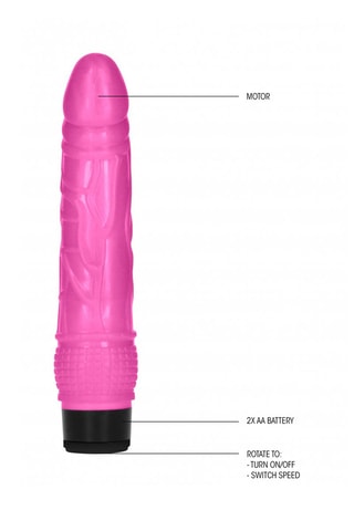 Vibromasseur Thin Realistic Dildo Vibrator Rose - 18 cm
