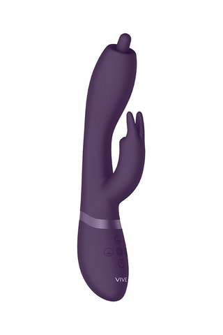 Vibromasseur Rabbit rotatif Nilo Violet - 22 cm