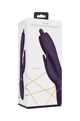 Vibromasseur Rabbit rotatif Nilo Violet - 22 cm