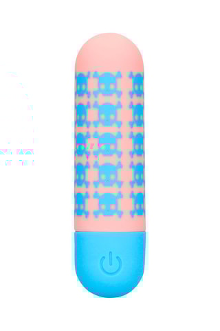 Vibromasseur Bone to be Wild S-Line by Shots - Bleu et rose clair - 3,8 cm