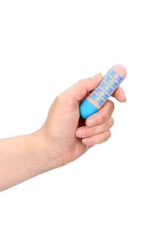 Vibromasseur Bone to be Wild S-Line by Shots - Bleu et rose clair - 3,8 cm