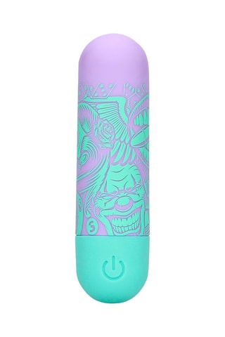 Vibromasseur  Lip off Some Steam S-Line by Shots - Vert et violet - 3,8 cm
