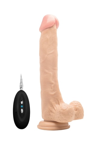 Vibromasseur ventouse réaliste - Beige - 25,4 cm