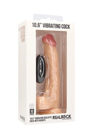 Vibromasseur ventouse réaliste - Beige - 25,4 cm