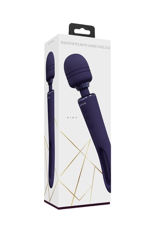 Vibromasseur 2-en-1 waterproof Kiku - Bleu foncé - 12 cm