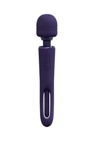 Vibromasseur 2-en-1 waterproof Kiku - Bleu foncé - 12 cm