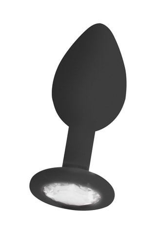 Plug anal - Noir et argenté - 7,3 x 3,2 cm