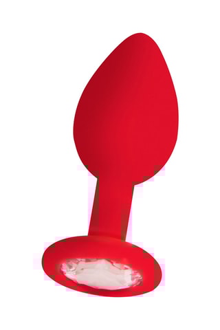 Plug anal Rouge et argenté - 7,3 x 3,2 cm