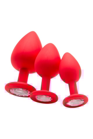 Plug anal Rouge et argenté - 7,3 x 3,2 cm