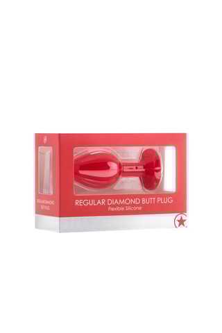 Plug anal Rouge et argenté - 7,3 x 3,2 cm