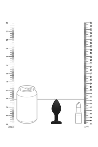 Plug anal - Noir et argenté - 7,3 x 3,1 cm