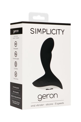 Plug anal vibrant Geron - Noir - 14,1 cm