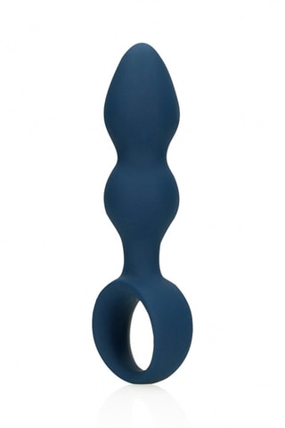 Moyen plug anal waterproof Loveline - Bleu - 10,6 cm