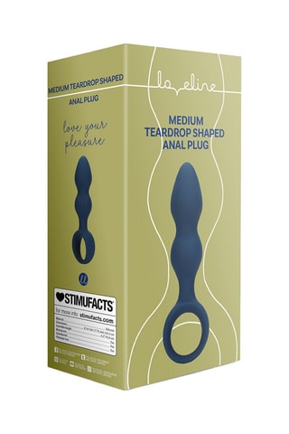 Moyen plug anal waterproof Loveline - Bleu - 10,6 cm