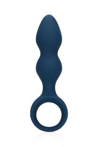Moyen plug anal waterproof Loveline - Bleu - 10,6 cm