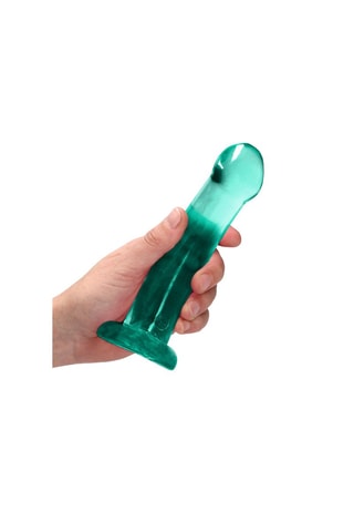Godemiché RealRock Crystal Clear - Turquoise - 16,6 cm