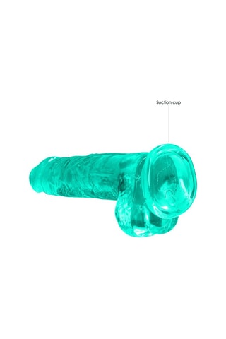 Godemiché RealRock Crystal Clear - Turquoise - 16 cm