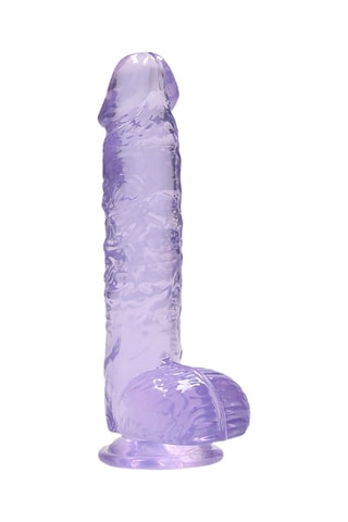 Godemiché RealRock Crystal Clear - Violet - 12,5 cm