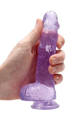 Godemiché RealRock Crystal Clear - Violet - 12,5 cm