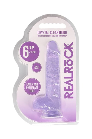 Godemiché RealRock Crystal Clear - Violet - 12,5 cm