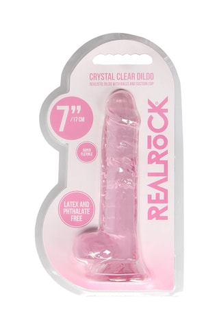 Godemiché réaliste Crystal Clear - Rose - 17 cm