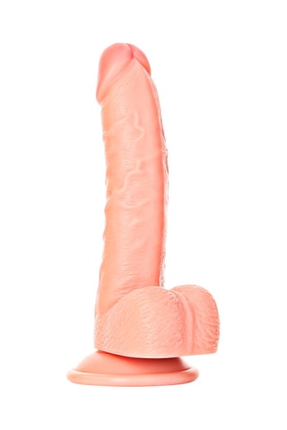 Godemiché réaliste avec testicules RealRock by Shots - Beige - 15 cm