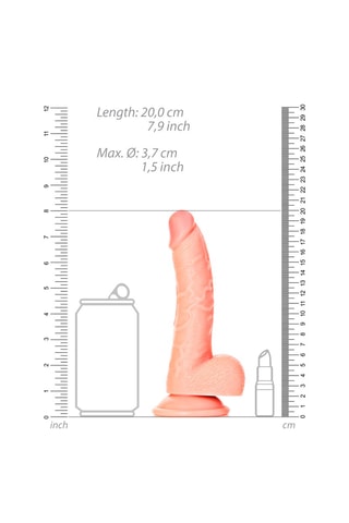 Godemiché réaliste avec testicules RealRock by Shots - Beige - 15 cm
