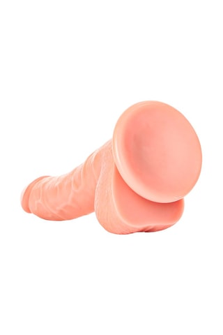 Godemiché réaliste avec testicules RealRock by Shots - Beige - 15 cm