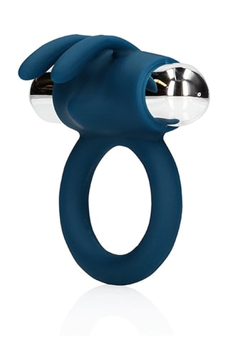 Anneau pénien vibrant waterproof Rabbit - Bleu