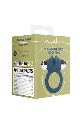 Anneau pénien vibrant waterproof Rabbit - Bleu