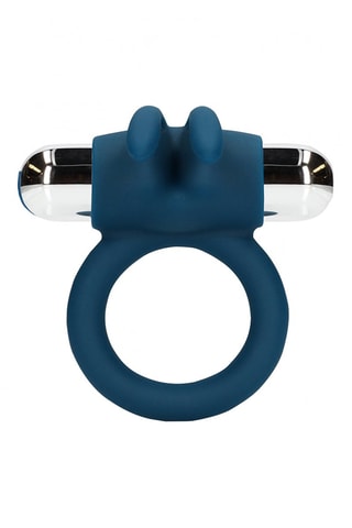 Anneau pénien vibrant waterproof Rabbit - Bleu